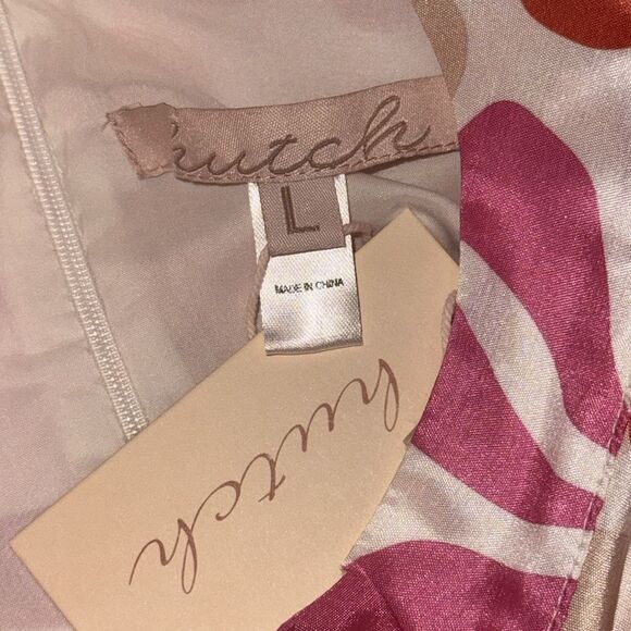 NWT Hutch Jones Halter Mini Dress |Anthropologie Power Flower Pink Large - Picture 12 of 14